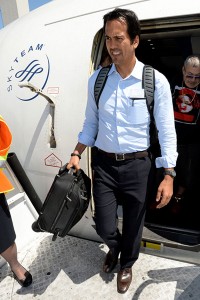 Coach Spo arrives in Rio de Janeiro, Brazil for the 2014 NBA Global Games.