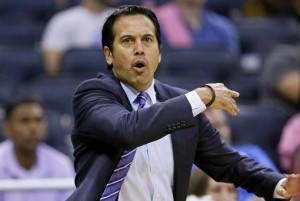 Miami Heat coach Erik Spoelstra, in Year 8, getting to know his latest challenge