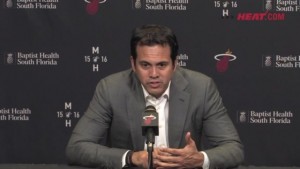 Coach Spo speaks to the media after the win
